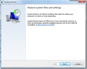 system restore windows 7